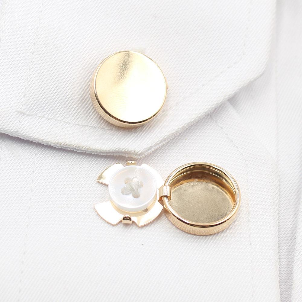 

High end 17MM tricolor detachable metal button flat turtle button fashionable shirt cufflinks men s and women s suit pants jacke 1PCS