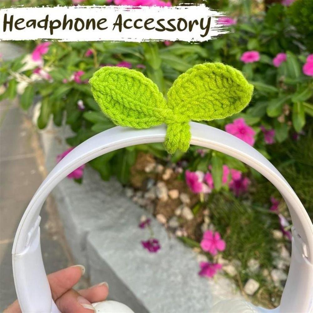 Crochet Leaf Bud Headphone Decor Versatile Cable Tie New Crochet Leaf Sprout