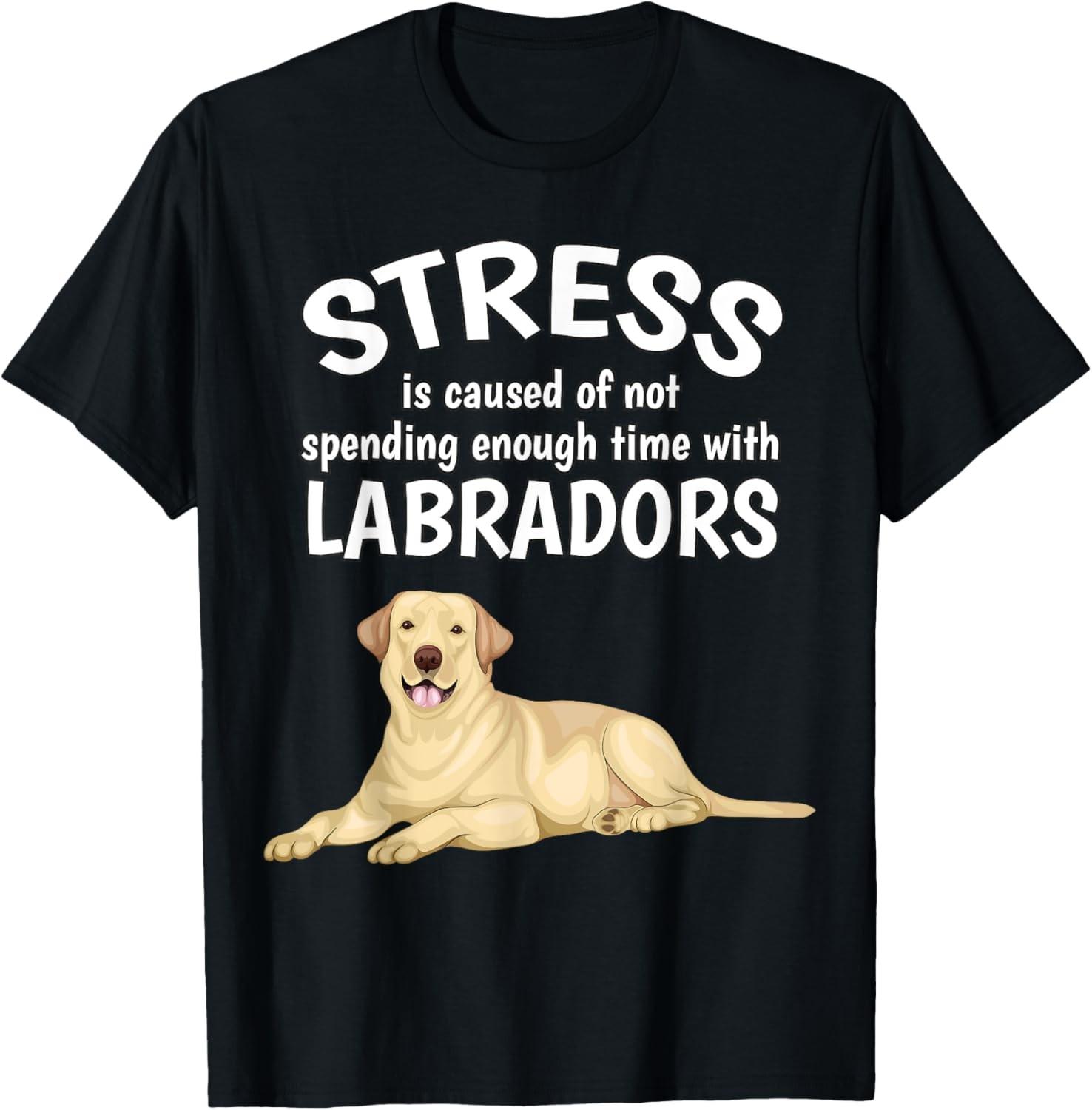 Stress Is Caused Funny Labrador Yellow Lab T-Shirt S разноцветный