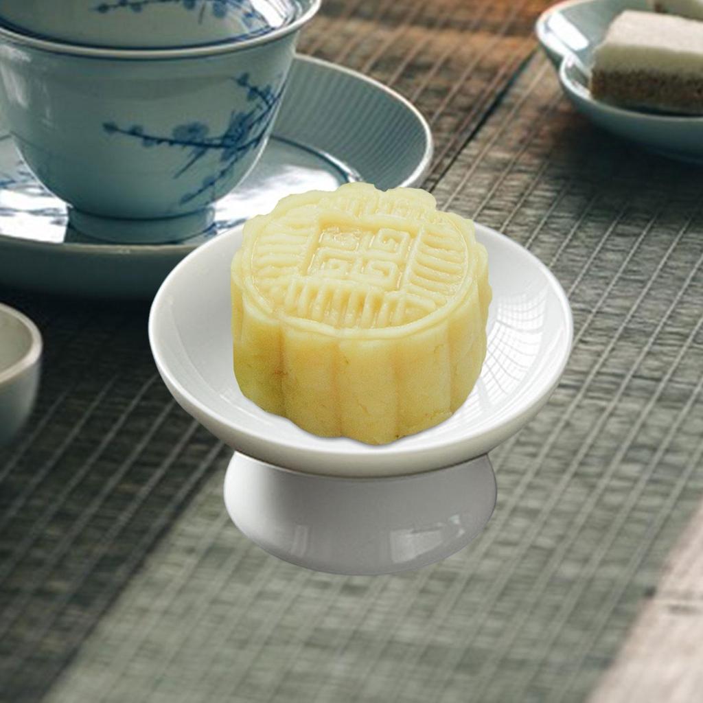 Ceramic Tray Round Multipurpose Serving Platter Pedestal Snack Bowl Snack Tray for Appetizer Dessert Nut Small Food Family