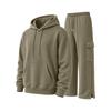 Men's Loose Fit Lined Hoodie and Wide Leg Cargo Pants Set Casual Outdoor Sports Tracksuit