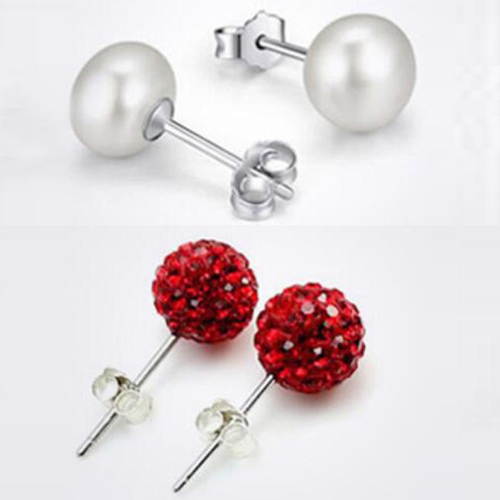 

5 пар сережек на задней стороне ювелирных изделий для девочек, маленькие, серебряные Silver Medium