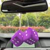 Car Dice Rearview Mirror Plush Car Rear View Mirror Decoration Plush Dice Rearview Mirror