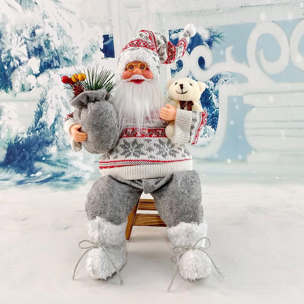 Shopwindow Santa Claus Doll Children Xmas Gift New Year Christmas Tree Decorations Home Wedding Party Supplies Plush Ornaments