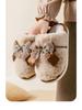 Women's Warm Bow Plush Cotton Slippers - Soft Sole, Non-slip, for Autumn/Winter 2025