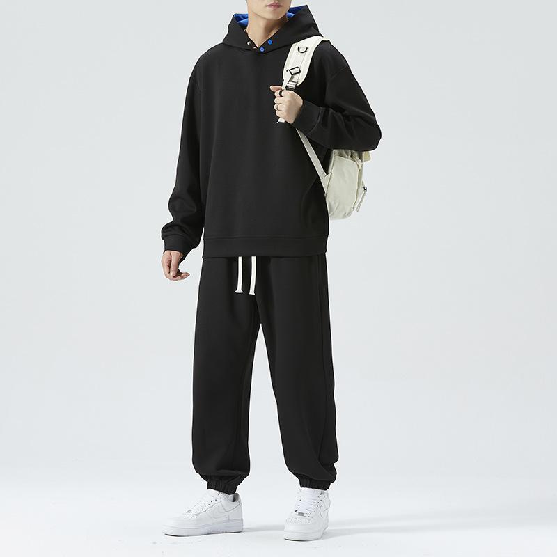 Autumn and Winter Sports Suits for Men and Women Couples Tide Brand Hooded Sweaters Loose Sweatpants Running Trousers Two-piece Men