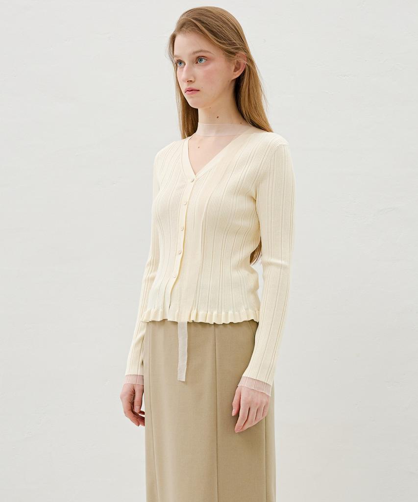 Ollibeudeollibeu Frill-Trimmed Hem Tie Pullover Ok6Sp1700
