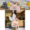 Cute Cat Plush Backpack For Girls With Cartoon Design And Lightweight Material For Daily Use