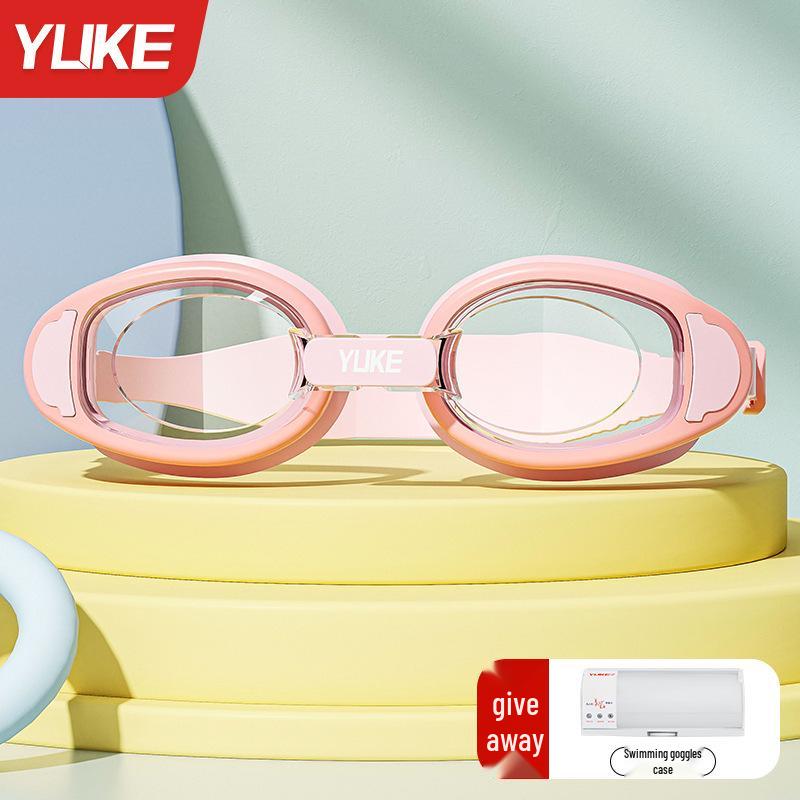 Kids' Waterproof Anti-Fog Swim Goggles with Cap - Medium To Large Fit, Small Frame, High Definition Professional Set.