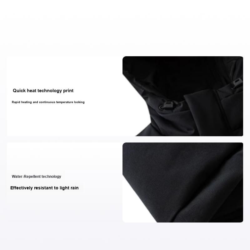Anta Basketball Series Letter Zipper Hooded Comfortable Breathable Versatile Long Down Jacket Men outerwear Basic-Black 152511904-2 L