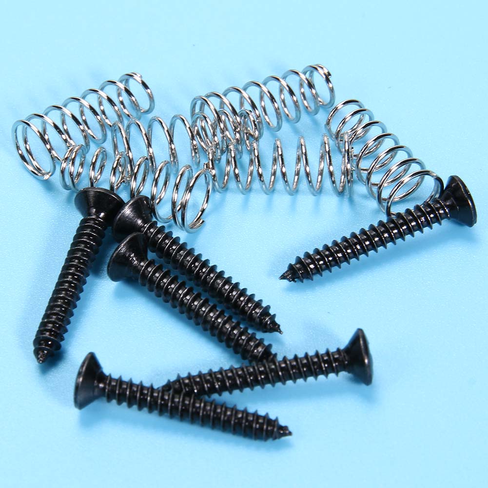 6pcs Electric Guitar Single Coil Pickup Mount Height Screws with Springs