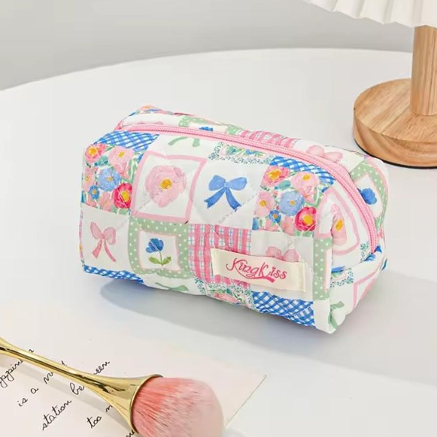 

1Pc/Set Colorblock Patchwork Pattern Print Quilted Makeup Bags Cosmetic Bag Makeup Case Toiletry Bag Travel Essentials
