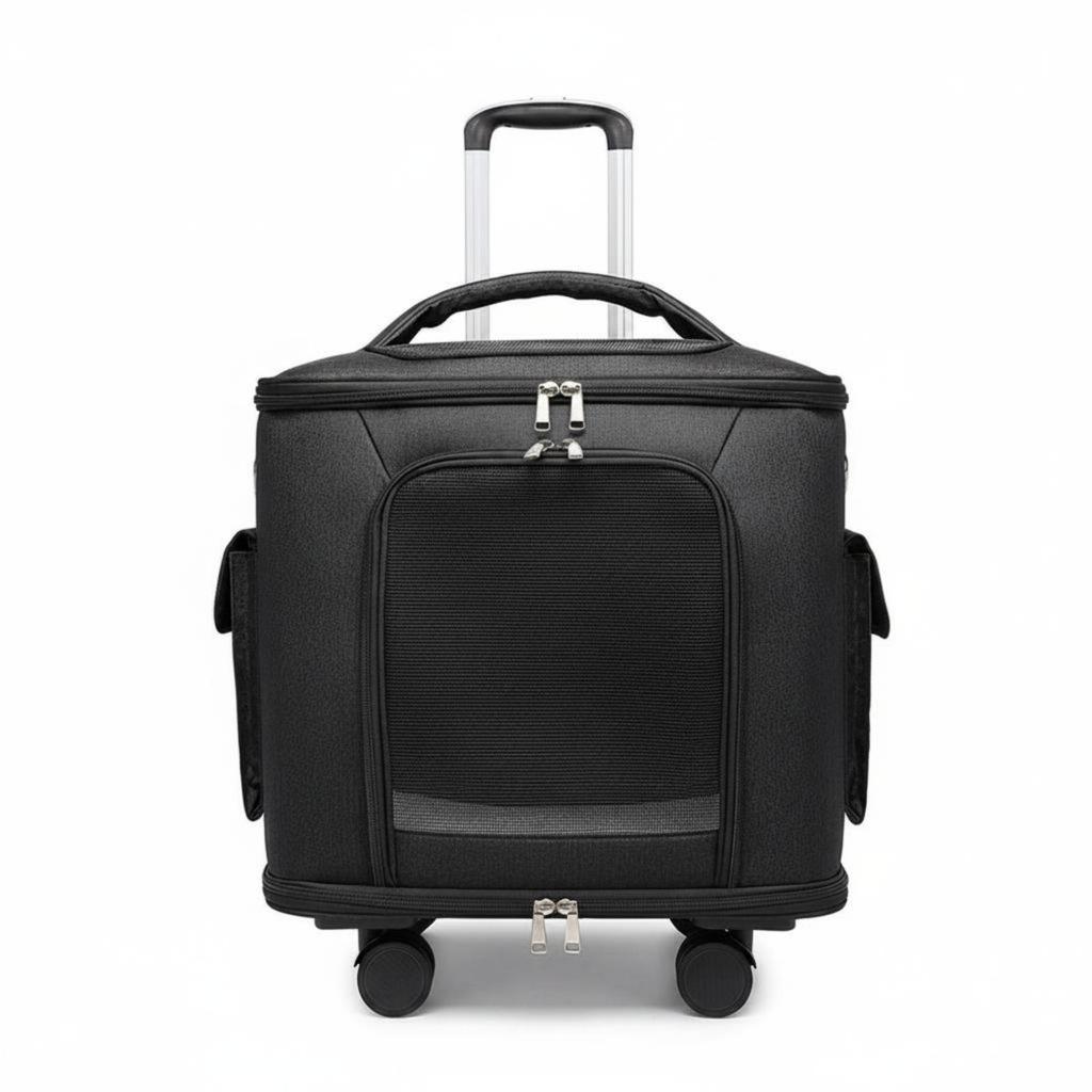 Portable Pet Carrier Quiet Wheels Cat Suitcase Large Capacity Travel