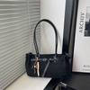 Stylish Vintage Shoulder Bag Large Capacity Imitation Suede Underarm Bag Solid Color Pendant Decoration Women's Handbag Women