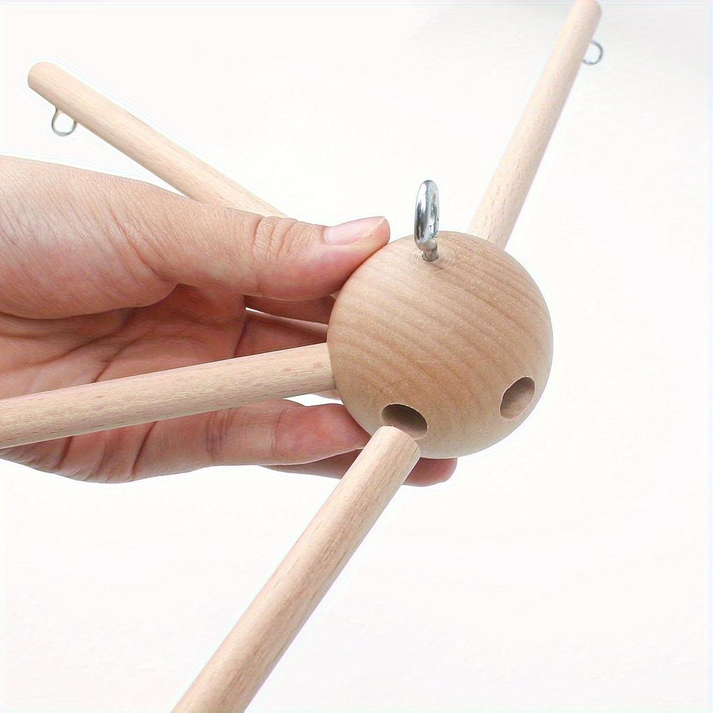 Vintage Wooden Wind Chime Kit - Easy Assembly, Rotating Design.Durable Rustic Decor for Balcony & Garden. No Electricity Needed.