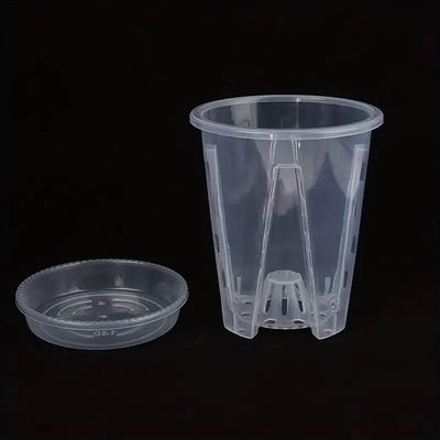 Breathable Root Control Transparent Flower Pot Beautiful Plastic Phalaenopsis Orchid Pots with Tray With Stomata Planting Pot