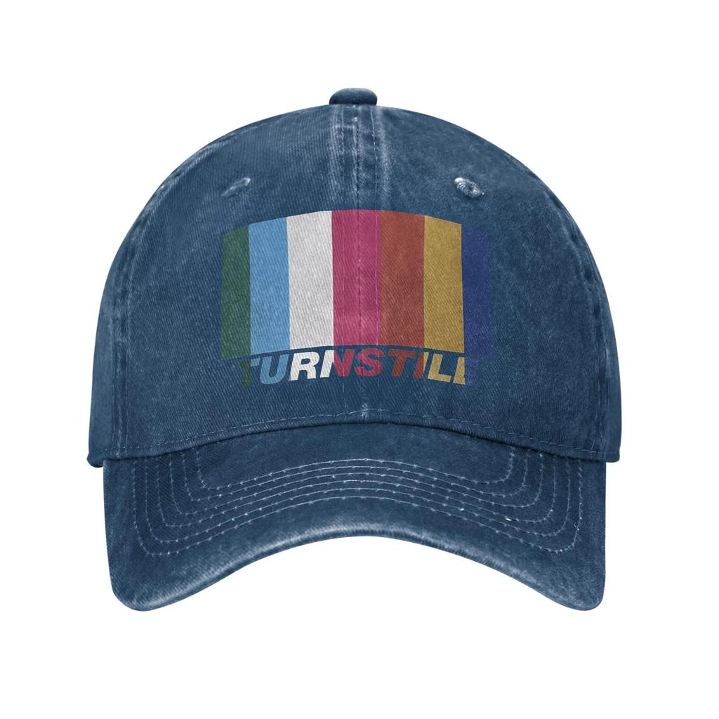 Fashionable Adjustable Baseball Cap Featuring a Printed Design of The Unisex American Hardcore Punk Band Turnstile Made from Di