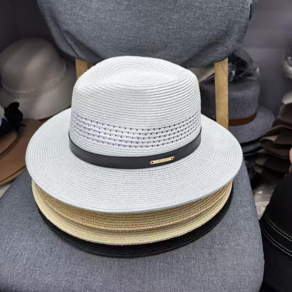 Cappello Panama Jazz Estivo in Erba Intrecciata per Uomo e Donna Protezione Solare Traspirante per Esterno Cappello da Sole da Spiaggia a Tesa Larga Cappello da Spiaggia