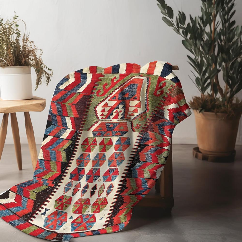 Turkse Kilim Tapijt Vintage Handgemaakt Wol Traditioneel Geometrisch Bed Tapijt Decoratief Plaid
