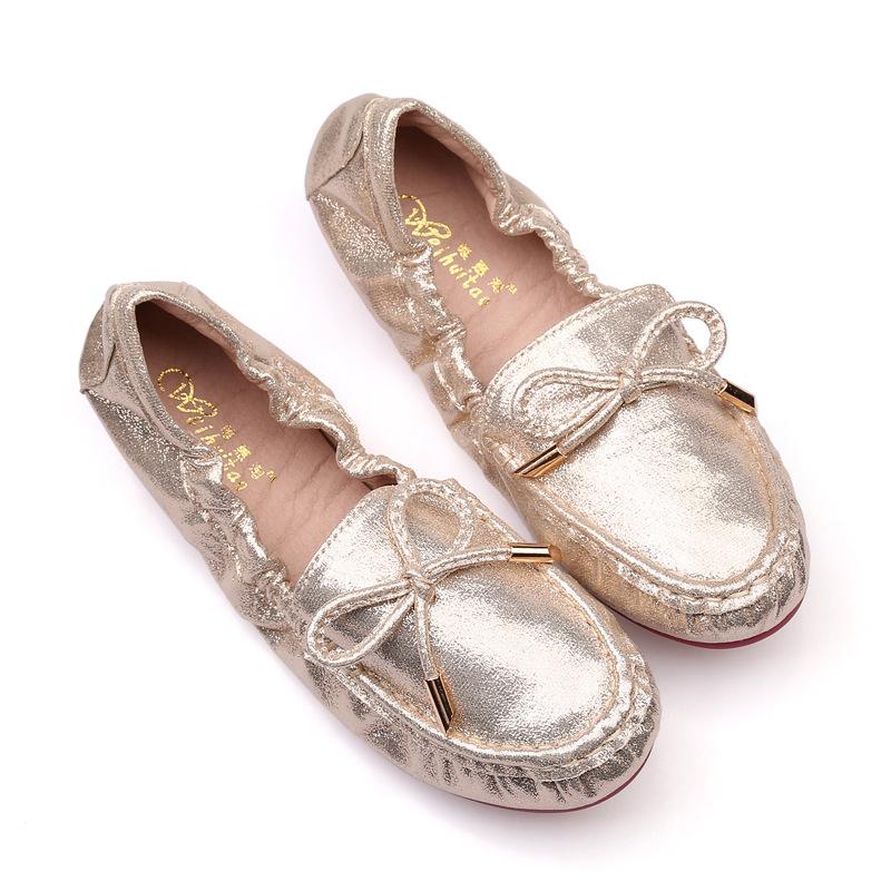 

Новые туфли с яичным роллом, популярные туфли с бантом, низкие женские туфли на плоской подошве с круглым носком и неглубоким носком 43