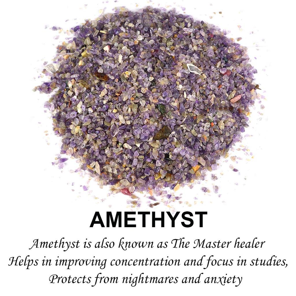Reiki Crystal Products Amethyst Dust Chura Natural Crystal Raw Rough Stone for Vastu Correction. Reiki Healing and Crystal Healing Stons Pack 0f