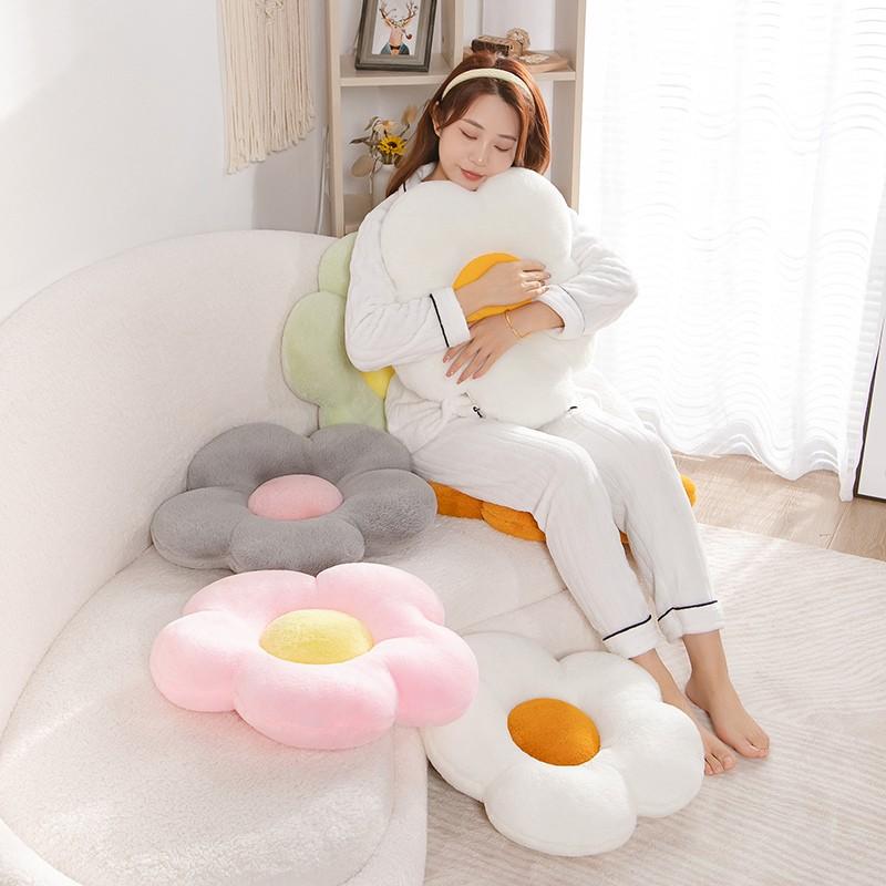 Flower Circular Shape Cushion Soft Nap Chair Pillow Ideal for Office Classroom Bedroom Floor Use Winter Thickened Decoration