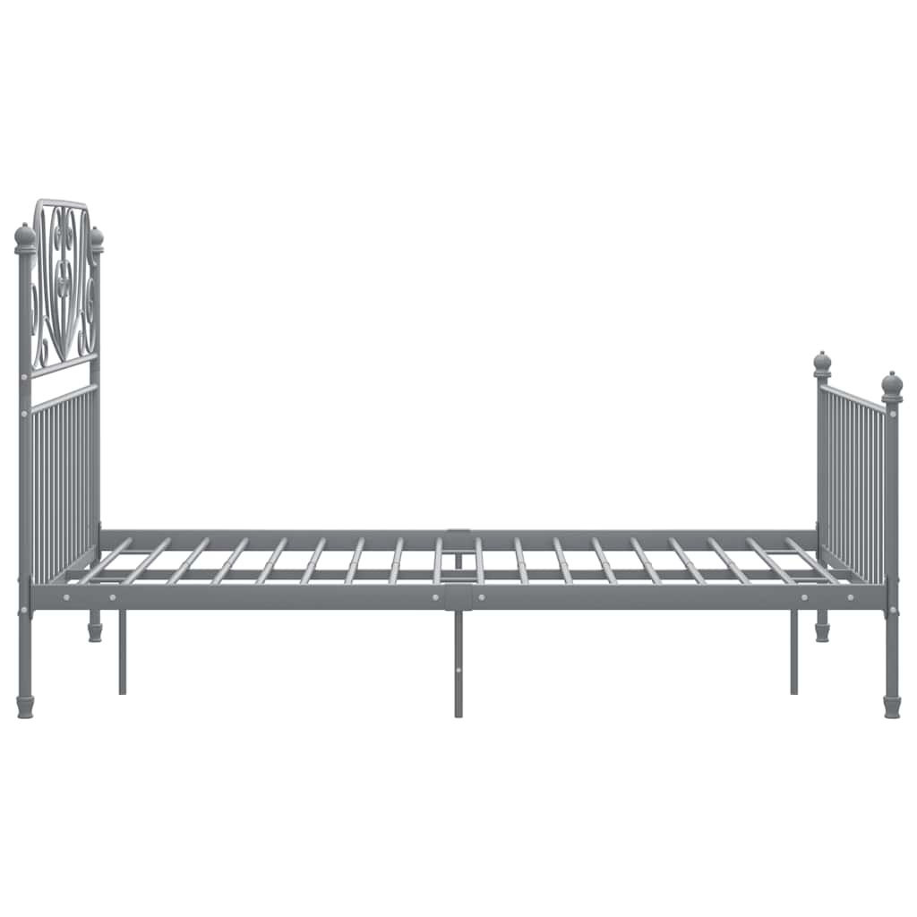 Vidaxl Bed Frame, Grey, Metal, 120 X 200 Cm