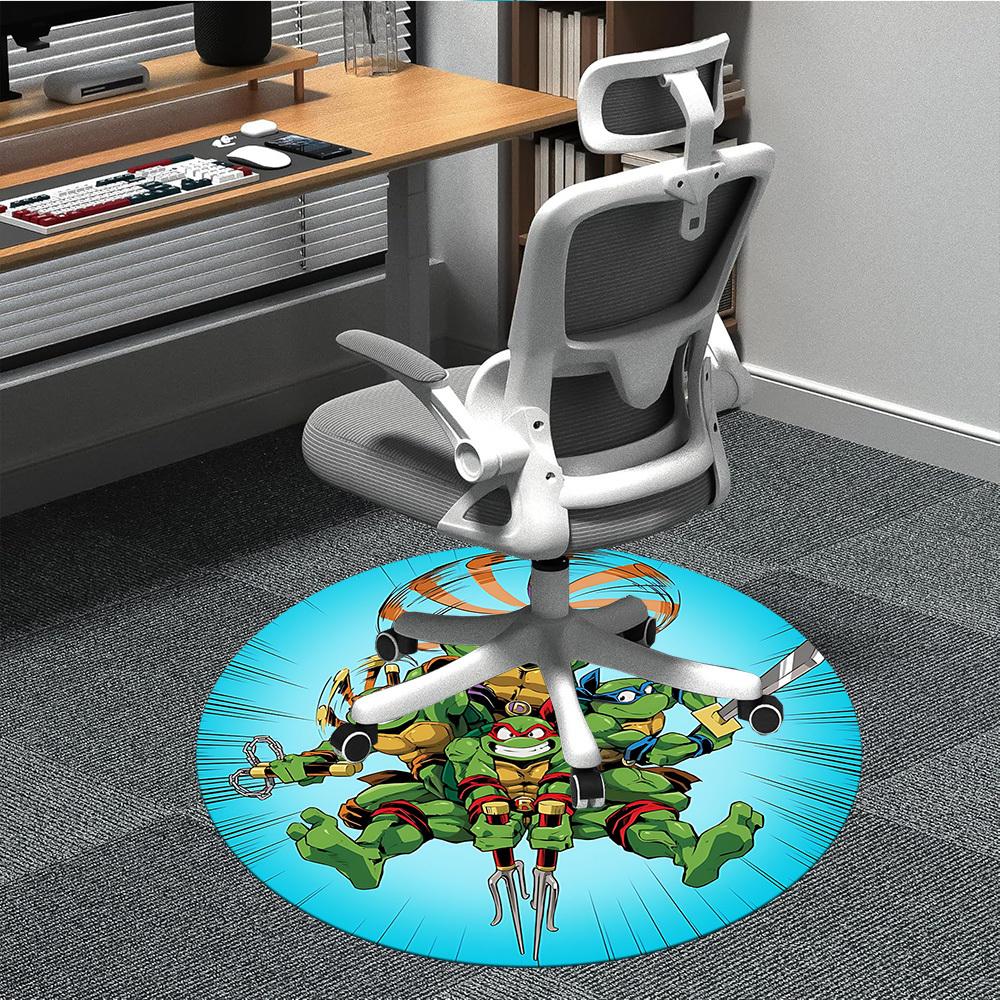 

1pc TMNT Stickers Chair Carpet for Office, Indoor Non-Slip Polyester Fiber Carpet, Machine Washable, Durable Construction yy251205134 80cm by 80cm
