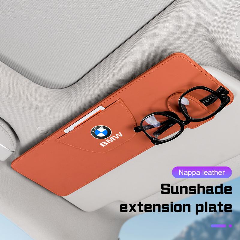 Leather Car Sunshade Extender Plate Glasses Storage Clip For BMW 1 3 5 6 7 Series X1 X3 X5X6 g30 g20 g45 g60 g70 e90 e60 e46 f10 II9