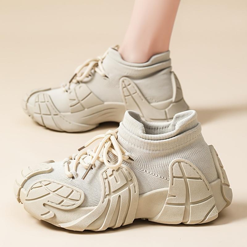 Women's Casual Sneakers With Flexible Non-Slip Elevated Sole For Running
