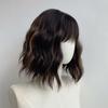 Elegant Bob-Style Women's Wig: Voluminous, Wavy Short Curls with a Matte Silk, Breathable Rose-Patterned Mesh Full-Head Cap