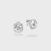 Raindrop Halo Set Solitaire Stud Earrings