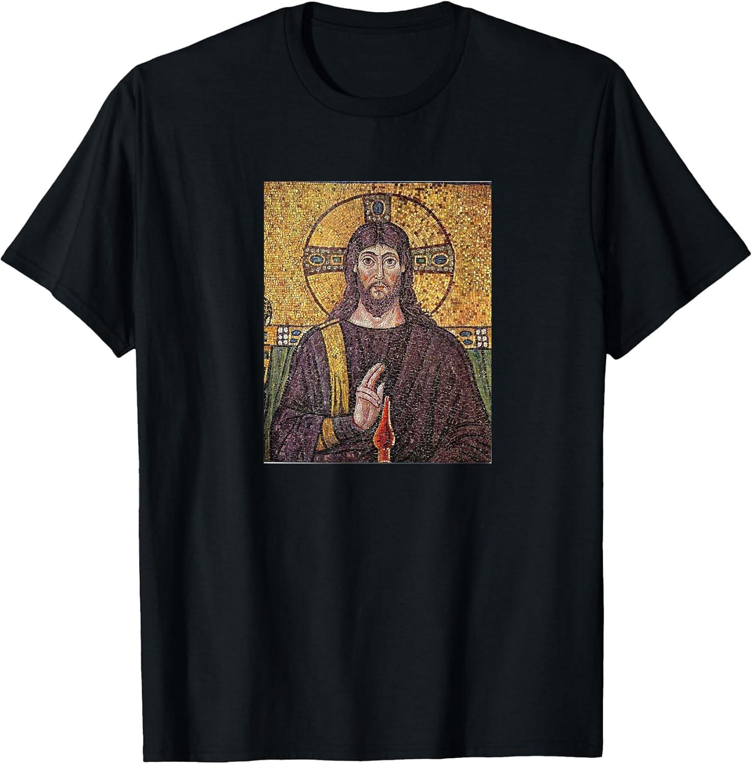 NEW LIMITED! Jesus Painting Ancient Christ Mosaic Christian Tee - MADE IN USA XXXXL