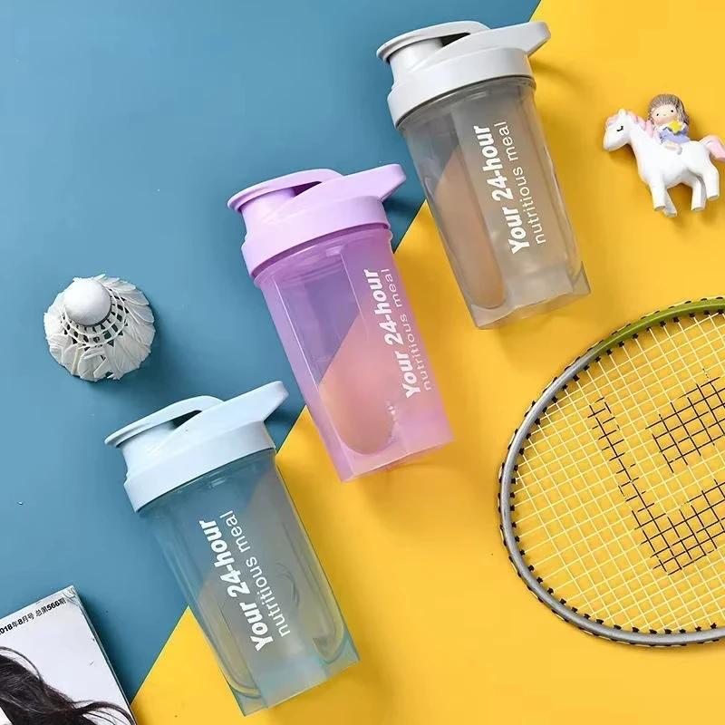 Hot Portable Shaker Cup for Men and Women Protein Powder Replacement Milkshake Mixing Cup Fitness Sports Water Cup Scale Bottle