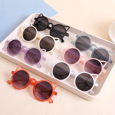 Nya Barnsolglasögon Mode Kattöron Design UV-skydd Barnglasögon Trendiga Accessoarer