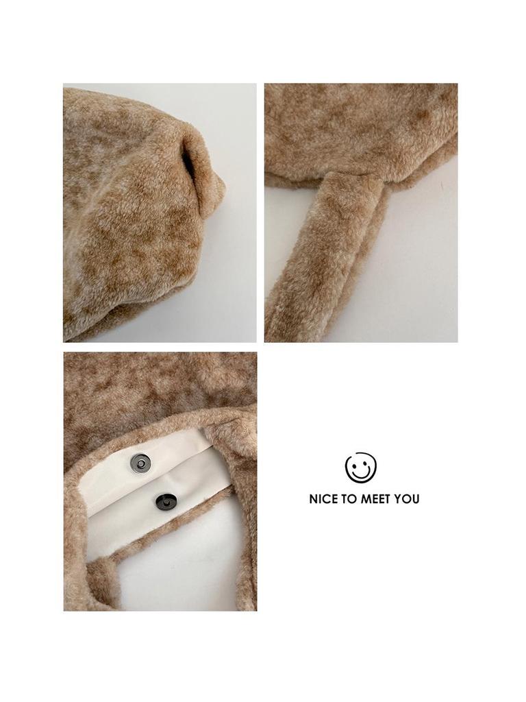 Plüsch Große Tragetasche im koreanischen Stil - Herbst/Winter Damen Lässige Schultertasche