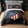 Set Biancheria da Letto Design Atletico Madrid 1 Copripiumino + 2 Federe Morbido Traspirante Biancheria da Letto per la Casa