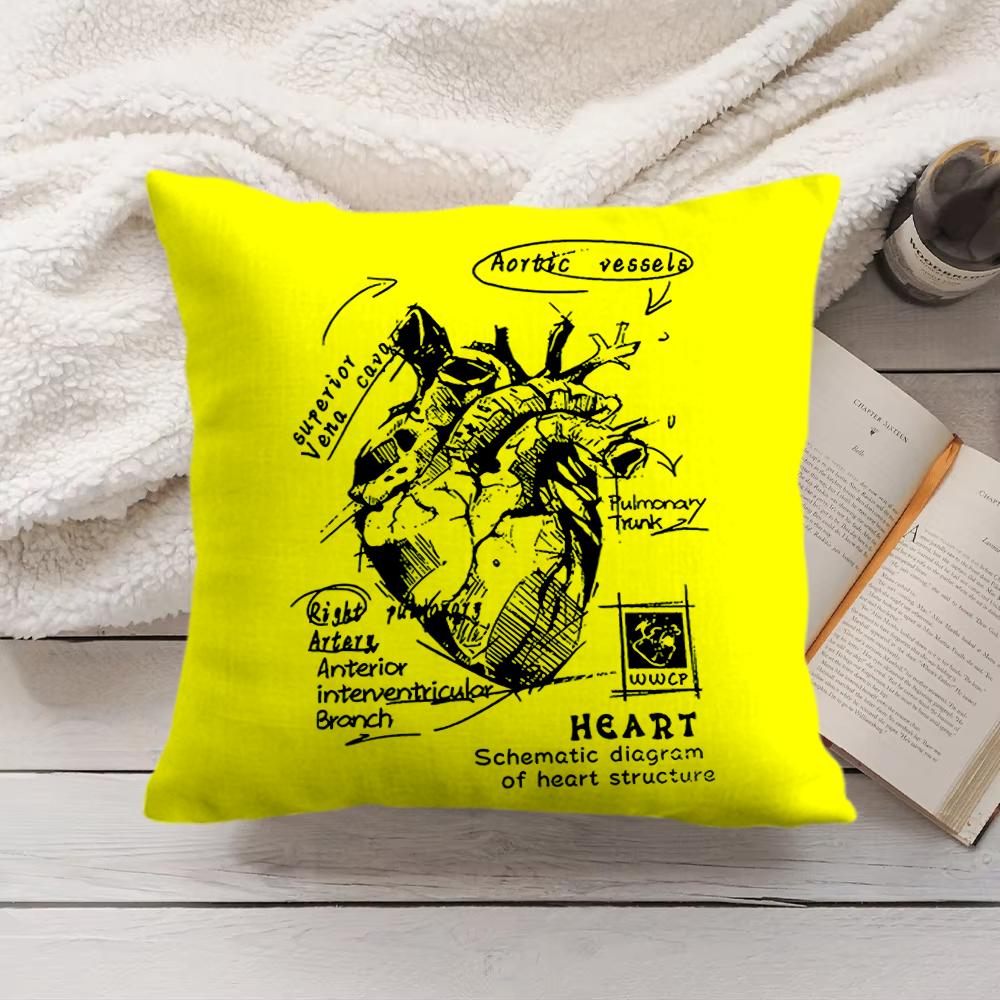 

Creative Cardiovascular Heart Cushion Cover Short Plush DoubleSided Printing Home Machine Washable in Warm Winter Pillow Cover 40x40cm