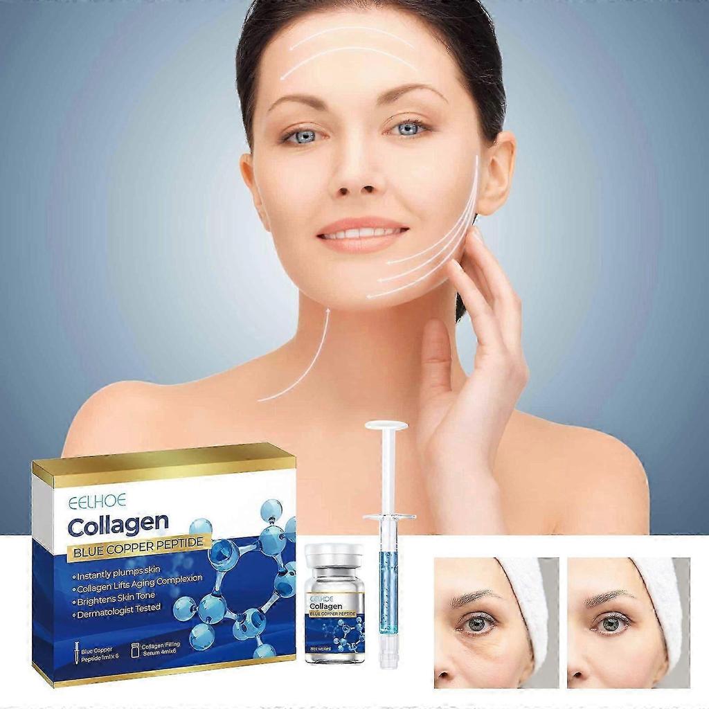 Eelhoe Blaues Kupferpeptid Essenz Set Kollagen Feuchtigkeitsspendend Und Straffend Gesichtshaut Anti-Aging Feuchtigkeitsspendende Essenz