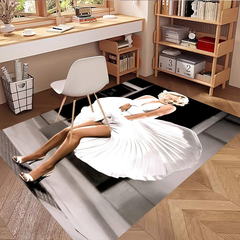 Marilyn Monroe Print Vloerkleed, Wasbaar Vloerkleed, Voor Entree Slaapzaal Wasruimte Kantoor Studeerkamer, Woondecoratie Verjaardag Kerstcadeau