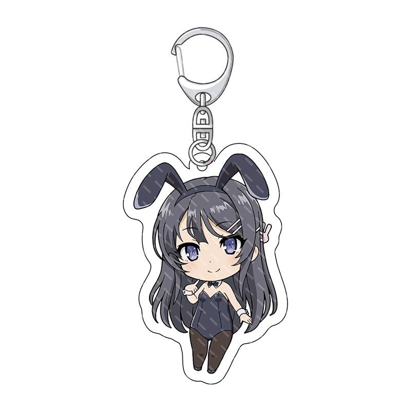 Horké Anime Rascal Does Not Dream of Bunny Girl Senpai Sakurajima Mai Cosplay Akrylové Klíčenky Doplňky Dárky pro Fanoušky