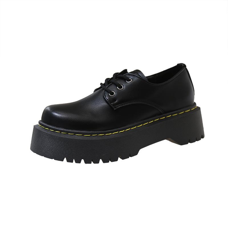 French platform small leather shoes female Spice Girl British Loafers 2025 new college style round head Mary Jane JK single shoes