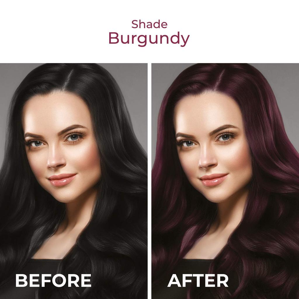 Neha Haarfarbcreme Burgunder Ohne Ammoniak Reichhaltige Creme Lang Anhaltende Grauabdeckung Einfache Anwendung Packung mit 1x10 Sachets Für Männer und Frauen