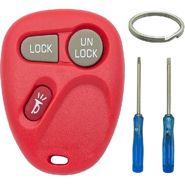 Key Fob Cover Case Shell Fit for Chevy Silverado Avalanche Equinox Express Traverse GMC Yukon Sierra 1500 2500 3500 HD Acadia OUC60270 (4 Buttons B)