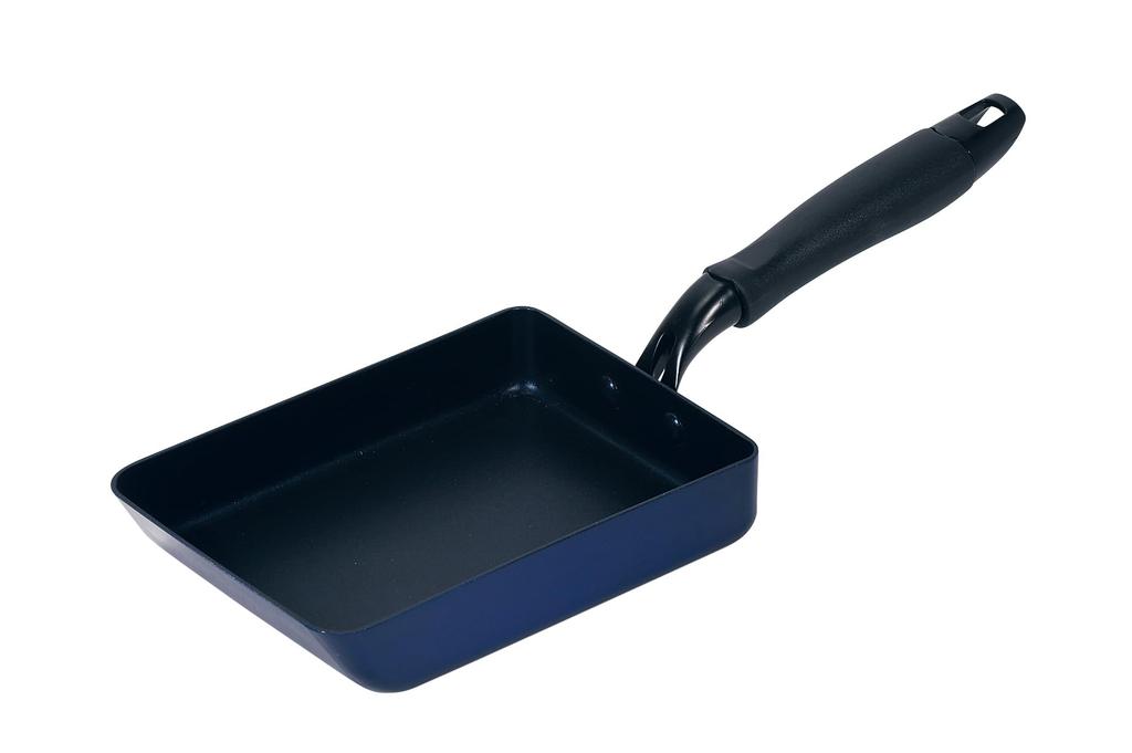 Pearl Metal Egg 13 x 18 Blue Diamond Coated IH Egg Roll Prime Pan, cm, Interior, Compatible, Lightweight, Mill, HC-1142