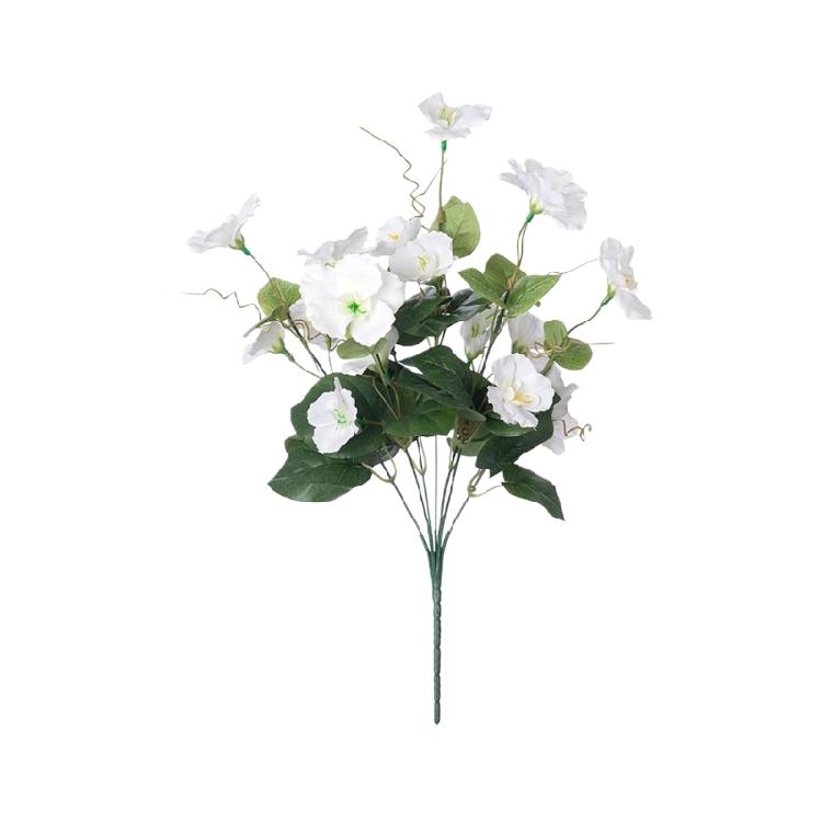 Realistic Looking 7 Heads Plastic Hibiscus Flower Arrangement Outdoor Artificial Flower Suitable For Garden Enhancement