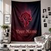 Custom Tapestry Wall Hanging, World of Warcraft Personalized Name Text Home Wall Decor