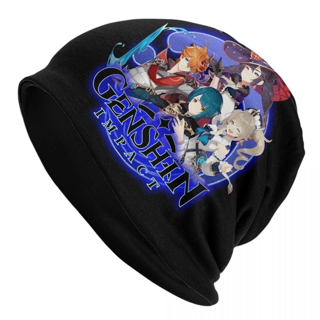 Game Anemo Geo Pyro Hydro Genshin Impact GANYU Bonnet Femme Hip Hop Knit Hat For Winter Warm Cryo Electro Dendro Beanies Caps