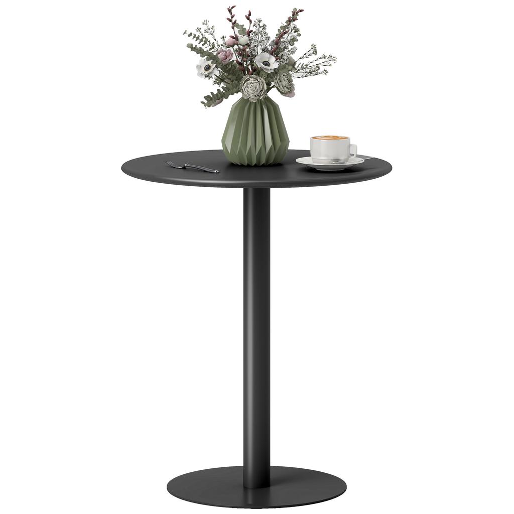 Dining Table, Round Kitchen Table with Steel Base for Living Room, Dining Room, 60 x 60 x 72cm, Black