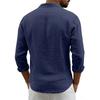 New Men's Solid Color Long Sleeve Shirt Linen Cotton Shirts Trend Plus-size Lapel Collar Casual Lightweight Beach Tops